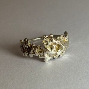 טבעת אבן כסף אמיתי 18 קראט יציקה איכותית