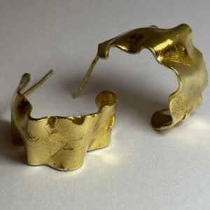 עגילי רהב מתכת פליז מבריק