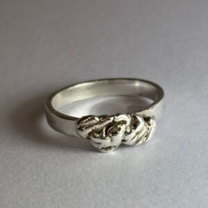 טבעת ענני כסף אמיתי 18 קראט